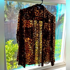 Express Portofino Leopard Print Shirt Size Medium 🐆